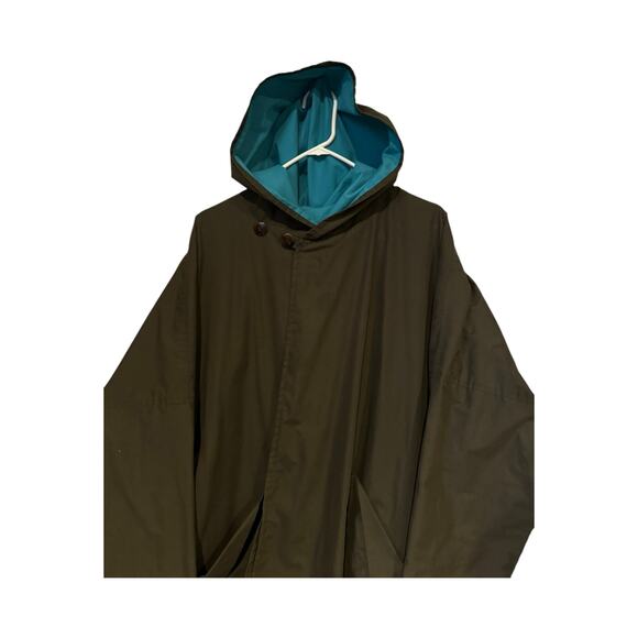 Vintage Japanalia by Eiko Sakai reversible hood coat green blue size M oversized - Picture 15 of 16